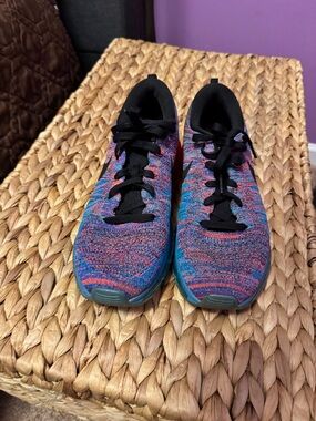Nike Flyknit Max Multicolor Knit Sneakers in Blue & Red